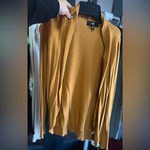 XS mustard colored cardigan